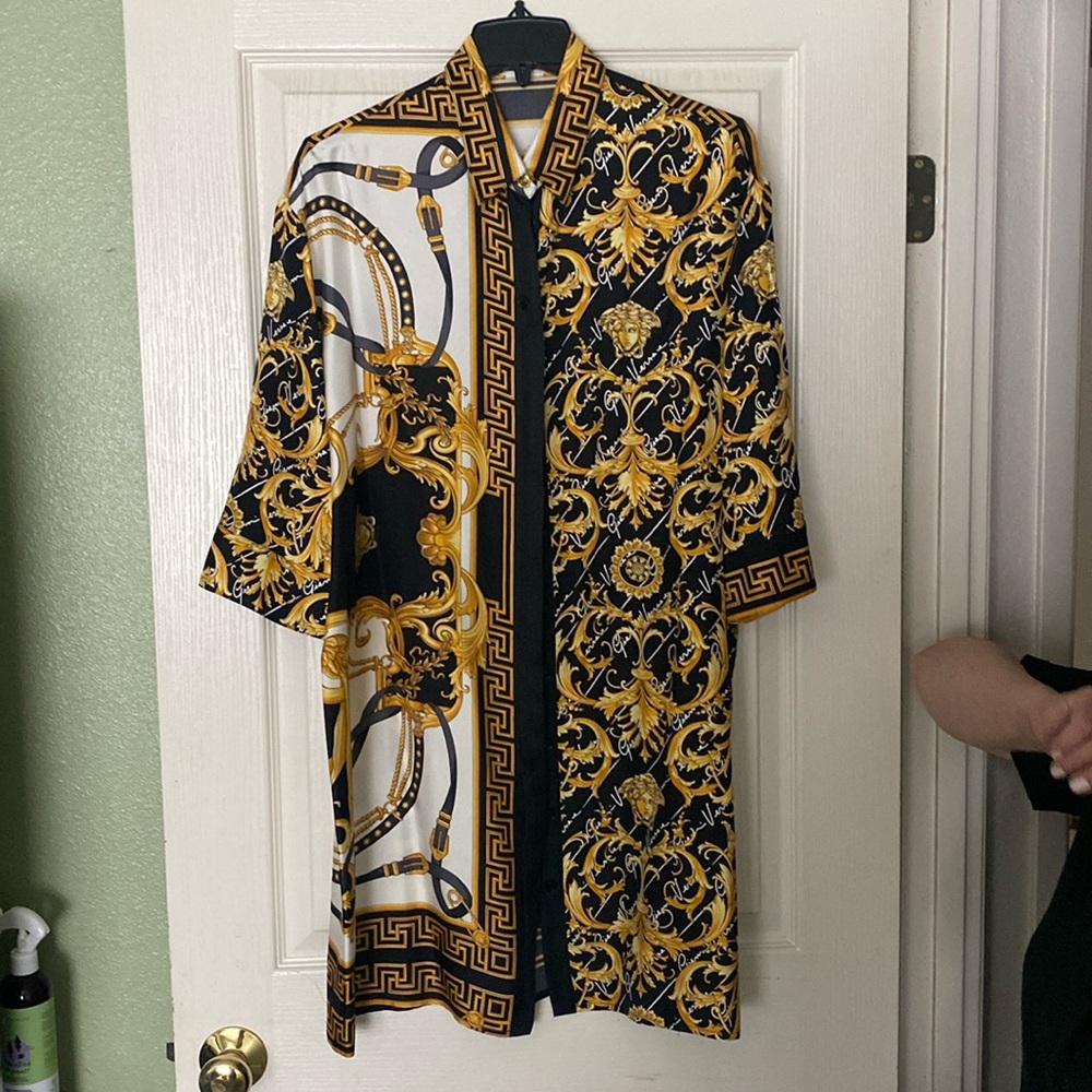 Authentic Versace Long-Sleeve Button Down Dress - image 1